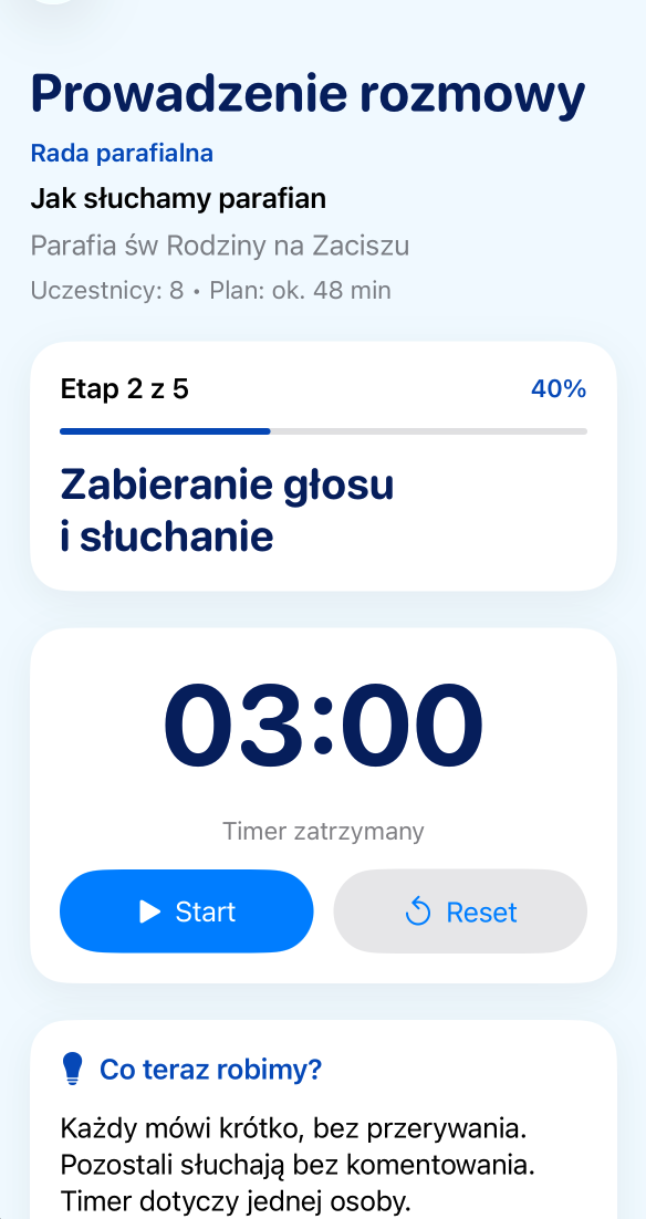 Timer etapu w aplikacji